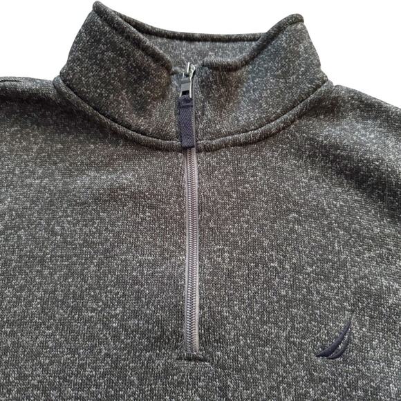 Nautica 1/4 zip Pullover sweatshirt Mens M Gray Fleece Athletic Athleisure Fall - Picture 3 of 13